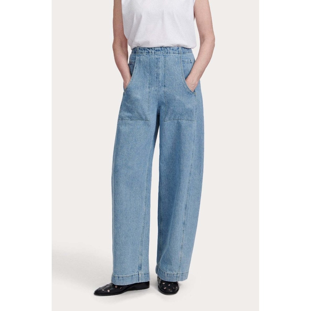 Rachel Comey Tany Pant Blue Light Wash High Waist Barrel Wide Leg Denim Jeans 6
